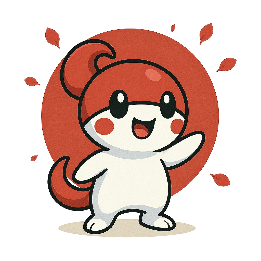 Nihonika mascot - kawaii character waving