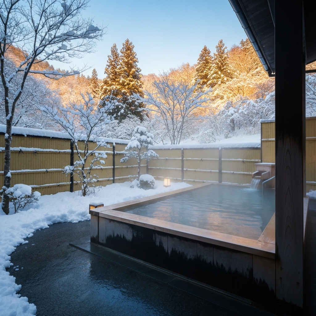 Winter onsen